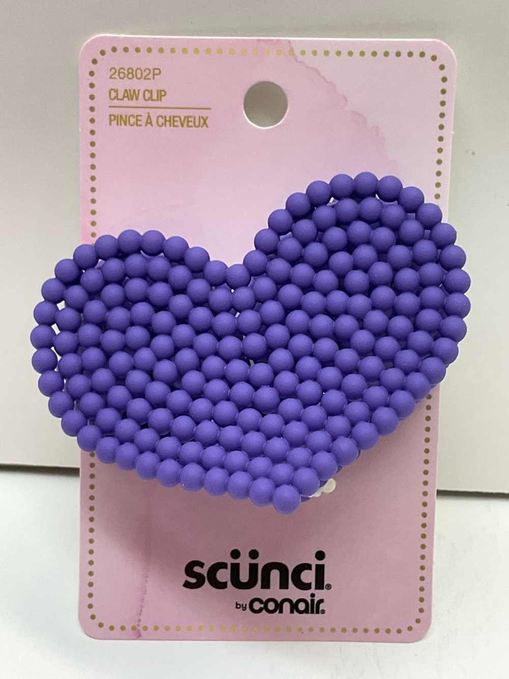 🌼4/$10🌼 NEW Scunci By Conair Heart Claw Clip in Purple